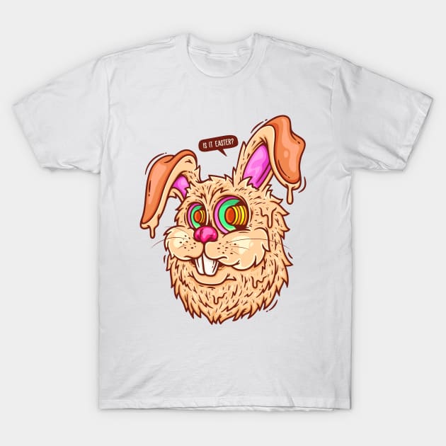 Rabbit Head Hypnotize T-Shirt by Mako Design 